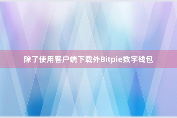 除了使用客户端下载外Bitpie数字钱包