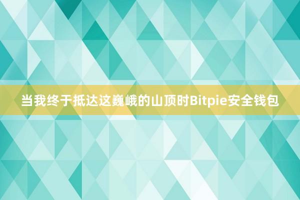 当我终于抵达这巍峨的山顶时Bitpie安全钱包