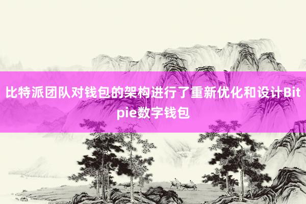 比特派团队对钱包的架构进行了重新优化和设计Bitpie数字钱包