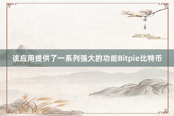 该应用提供了一系列强大的功能Bitpie比特币