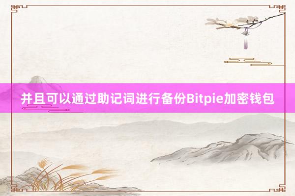 并且可以通过助记词进行备份Bitpie加密钱包