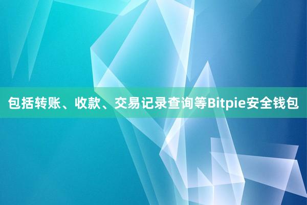 包括转账、收款、交易记录查询等Bitpie安全钱包