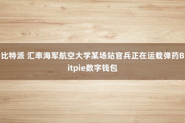 比特派 汇率海军航空大学某场站官兵正在运载弹药Bitpie数字钱包