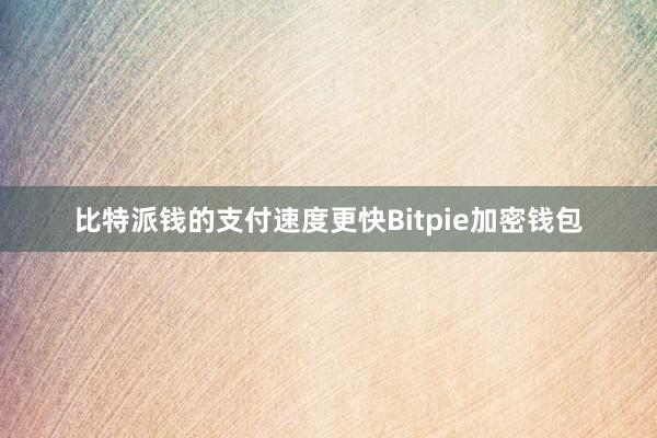 比特派钱的支付速度更快Bitpie加密钱包