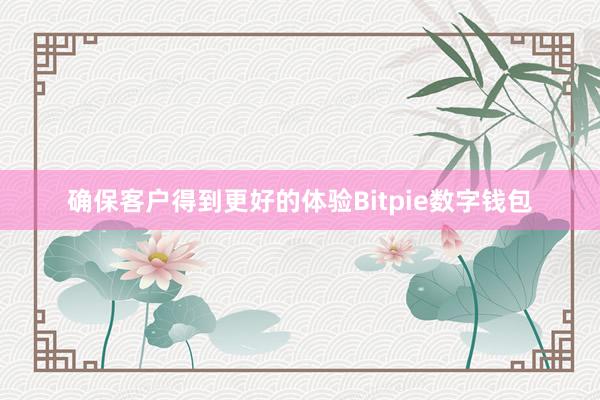 确保客户得到更好的体验Bitpie数字钱包